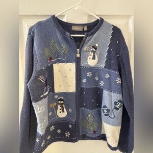 Holiday Y2K Snowman / Winter Blue‎ sweater